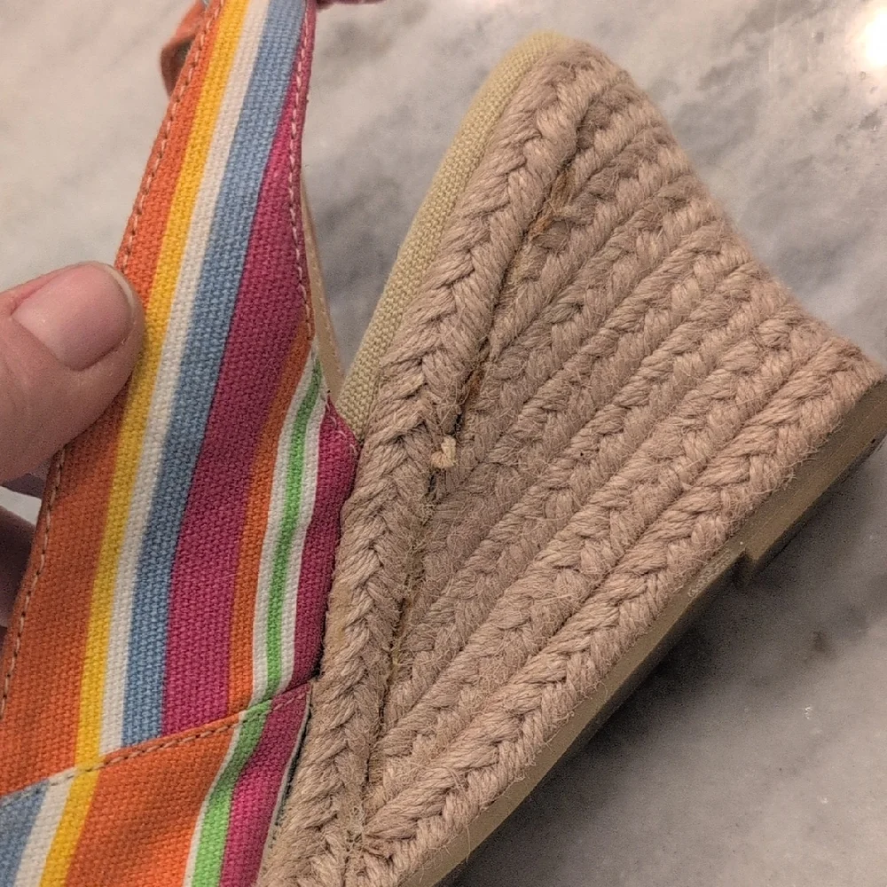 Coldwater Creek Colorful Striped Espadrilles